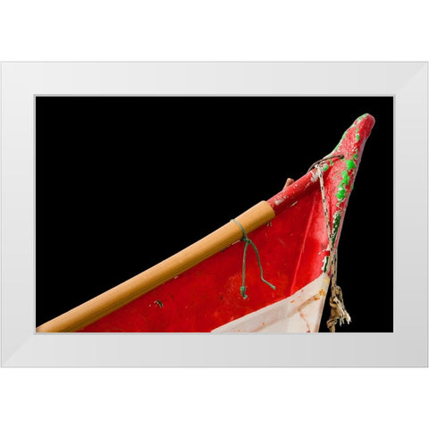 Boat - L White Modern Wood Framed Art Print by Wood, Carlos