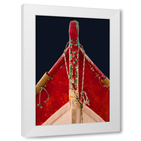 Boat - Liii White Modern Wood Framed Art Print by Wood, Carlos