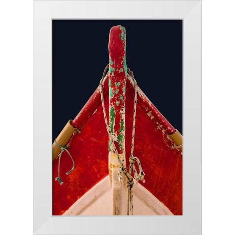 Boat - Liii White Modern Wood Framed Art Print by Wood, Carlos