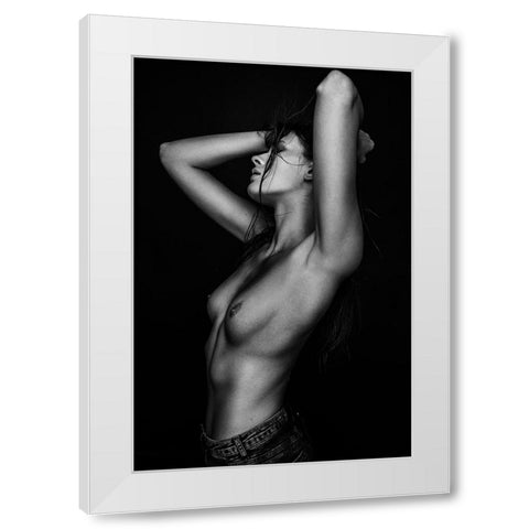Sensual Beauty [Kaya D] White Modern Wood Framed Art Print by Krystynek MQEP, Martin