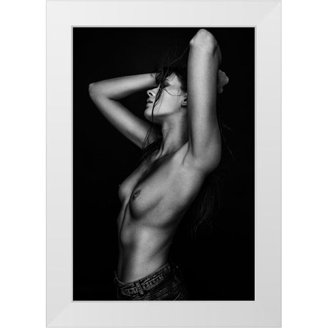 Sensual Beauty [Kaya D] White Modern Wood Framed Art Print by Krystynek MQEP, Martin