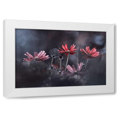 Les Fleurs Du Bien White Modern Wood Framed Art Print by Bravin, Fabien