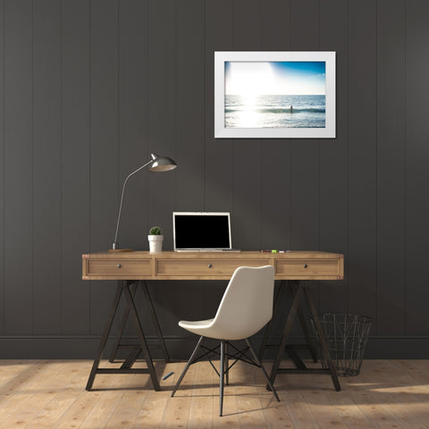 Seaglare White Modern Wood Framed Art Print by Belotti, Nicola