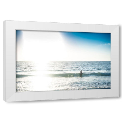 Seaglare White Modern Wood Framed Art Print by Belotti, Nicola
