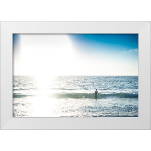 Seaglare White Modern Wood Framed Art Print by Belotti, Nicola
