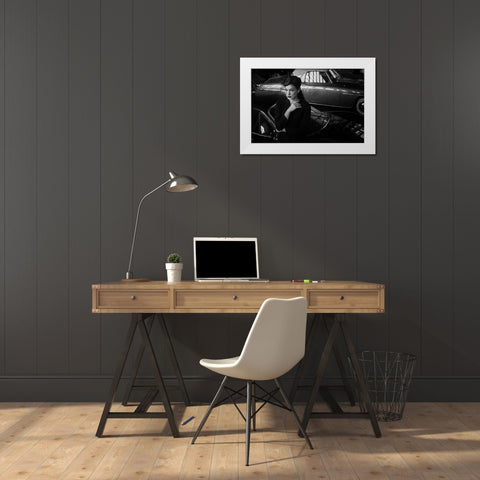 Untitled White Modern Wood Framed Art Print by Skip, Anthony