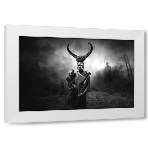 The Life Of The Mother Surma White Modern Wood Framed Art Print by Yosifov, Svetlin