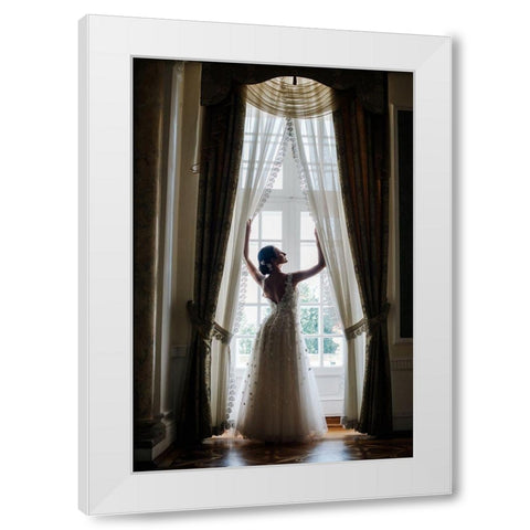 Wedding Day White Modern Wood Framed Art Print by Annascigaj