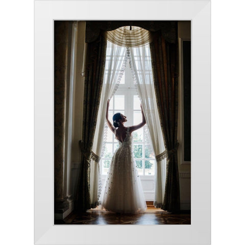 Wedding Day White Modern Wood Framed Art Print by Annascigaj
