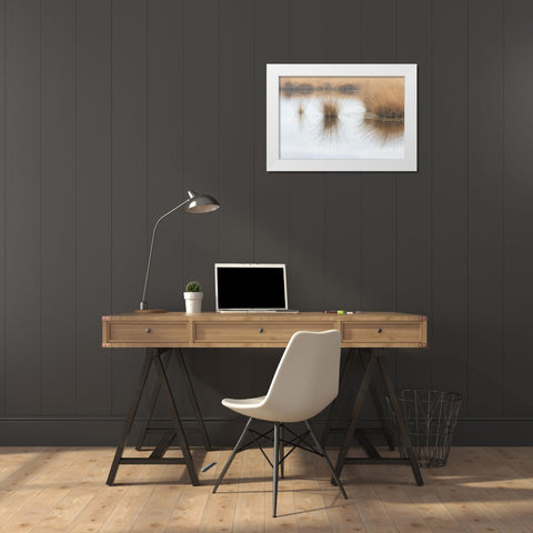 Piping Straw White Modern Wood Framed Art Print by Cornelis, Ann