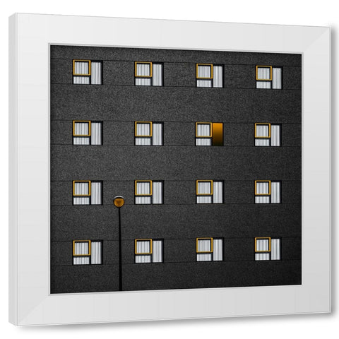 Simplicity With Yellow Frames White Modern Wood Framed Art Print by Schuster, Inge