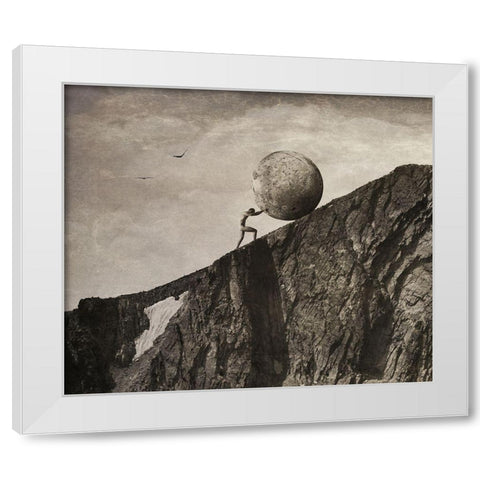 Sisyphus White Modern Wood Framed Art Print by Hummel, Jeffrey