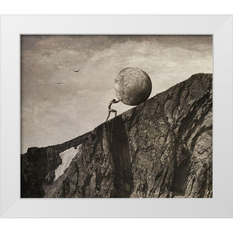 Sisyphus White Modern Wood Framed Art Print by Hummel, Jeffrey