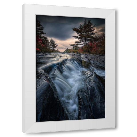 Autumn Getaways In Ontario White Modern Wood Framed Art Print by Deng, Larry