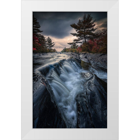 Autumn Getaways In Ontario White Modern Wood Framed Art Print by Deng, Larry