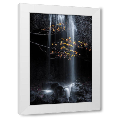 Fall White Modern Wood Framed Art Print by Saowanee, Suntararak