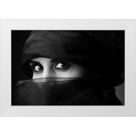 Untitled White Modern Wood Framed Art Print by Mokhtari, Mehdi