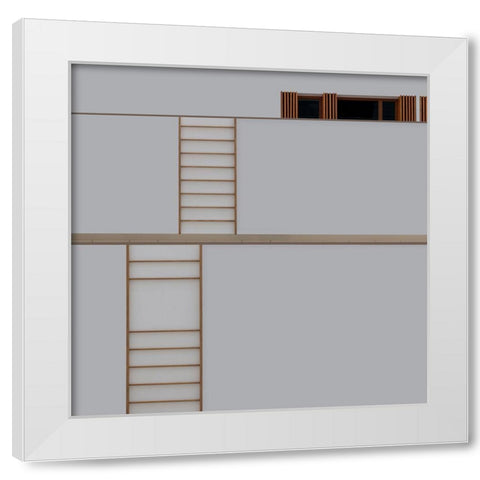 Hospital Wall Inside White Modern Wood Framed Art Print by Luycx, Theo