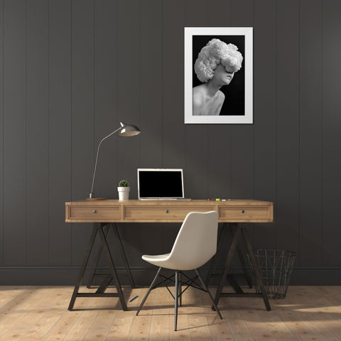 Paperflower White Modern Wood Framed Art Print by Nogi, Kuchiko