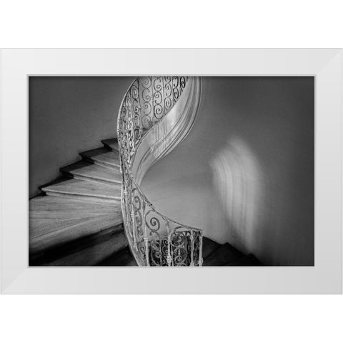 Santinis Staircase White Modern Wood Framed Art Print by Goehler, Holger