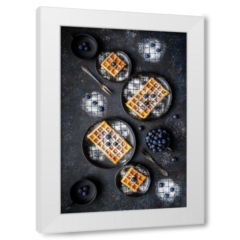 Sourdough Waffles White Modern Wood Framed Art Print by VLAICU, Denisa