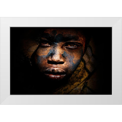 Art Color Suri Boy White Modern Wood Framed Art Print by Yosifov, Svetlin