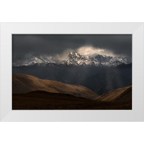 Snow Mountain Peak White Modern Wood Framed Art Print by Liaoyuhan