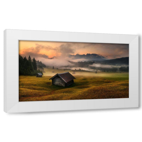 Untitled White Modern Wood Framed Art Print by Rojek, Tomasz