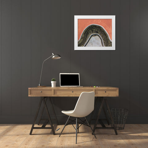 Topographic Projection White Modern Wood Framed Art Print by Eliash, Tomer