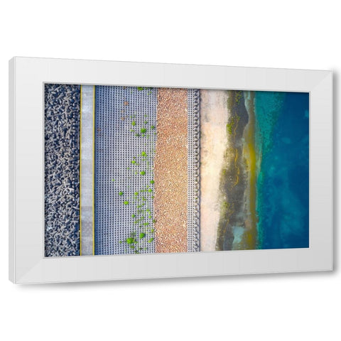 Layers White Modern Wood Framed Art Print by Chan, Mozart