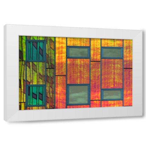 Colour Reflections White Modern Wood Framed Art Print by Luycx, Theo