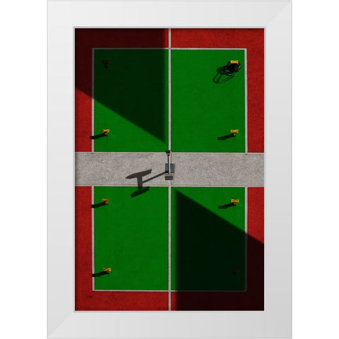 Sports Field White Modern Wood Framed Art Print by Buczkowski, Tomasz