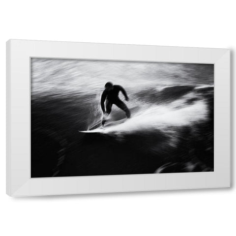 Surf 15 White Modern Wood Framed Art Print by Della Latta, Massimo