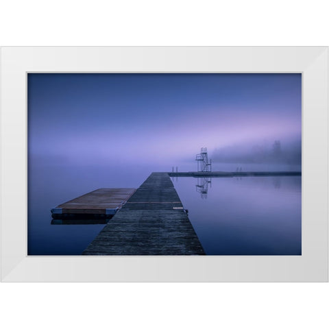 Early Morning In October White Modern Wood Framed Art Print by Pettersson, Benny