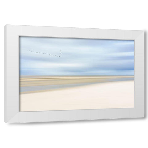 At The Ocean Iii White Modern Wood Framed Art Print by Reichelt, Dieter