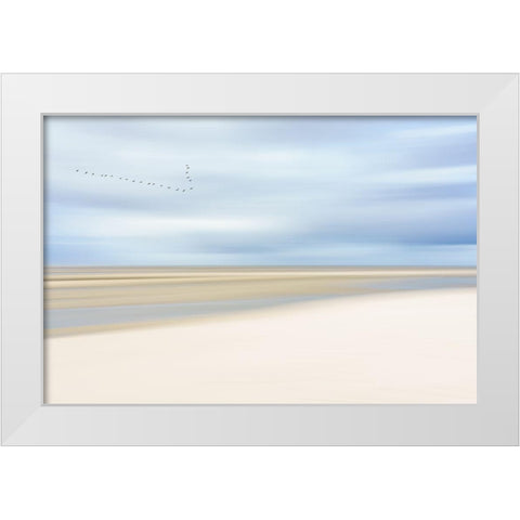 At The Ocean Iii White Modern Wood Framed Art Print by Reichelt, Dieter