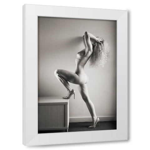 Tension White Modern Wood Framed Art Print by Brackstone, Mel