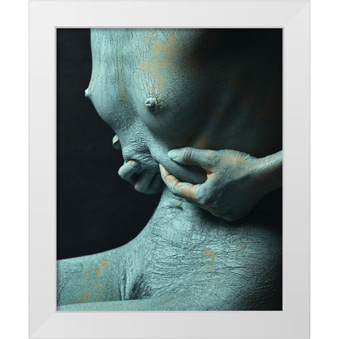 Qjust Blueq (AÂ„Â– 14) White Modern Wood Framed Art Print by Belokonov, Boris