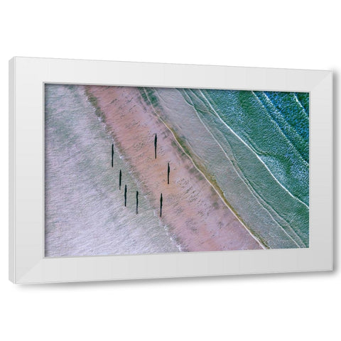 Seven White Modern Wood Framed Art Print by Popan, Adrian