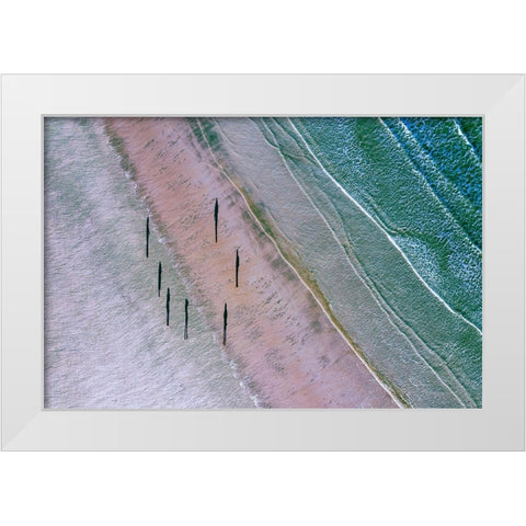 Seven White Modern Wood Framed Art Print by Popan, Adrian