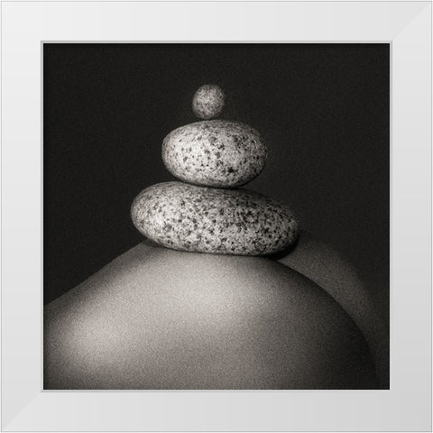 Balance White Modern Wood Framed Art Print by Donckers, Jan