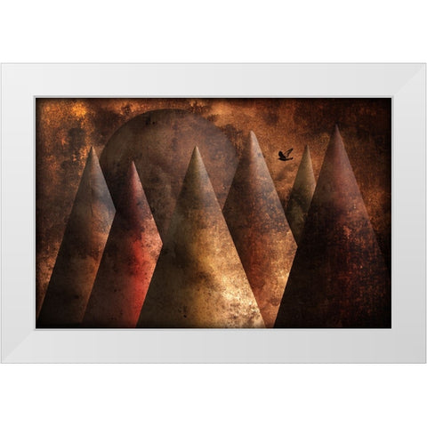 Lonely Bird White Modern Wood Framed Art Print by Donckers, Jan