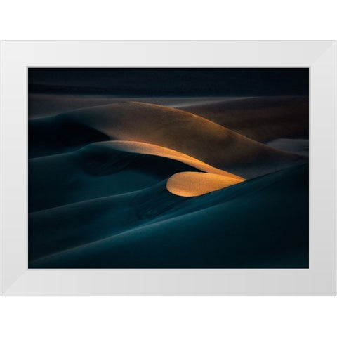 Heart Of Desert White Modern Wood Framed Art Print by Mehrafshar Efiap, Babak