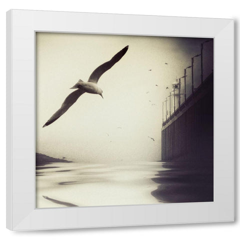 The Tide White Modern Wood Framed Art Print by Flour, Piet