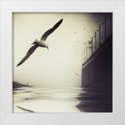 The Tide White Modern Wood Framed Art Print by Flour, Piet