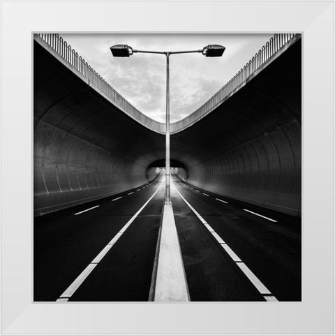 Tunnel White Modern Wood Framed Art Print by Lai, Jonathan