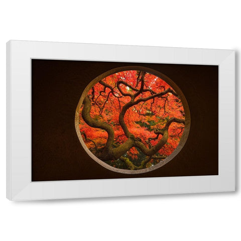 Autumn Sense White Modern Wood Framed Art Print by Xu, Tony