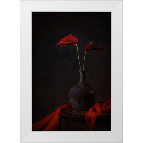 Tropical Anthurium White Modern Wood Framed Art Print by Jacobs, Lydia