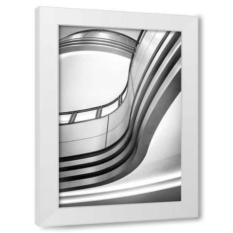 Undulation White Modern Wood Framed Art Print by NOZA, NOB