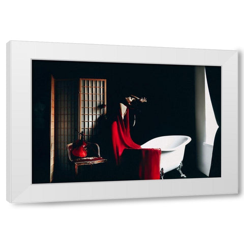 The Red Song White Modern Wood Framed Art Print by Bolgov, Ruslan